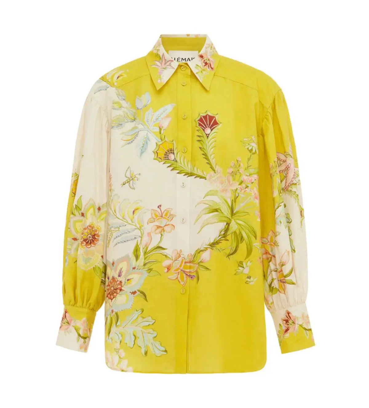 Alemais Ira Linen Shirt and Pants Set in Lemon Cream Floral Size 16 - Image 5
