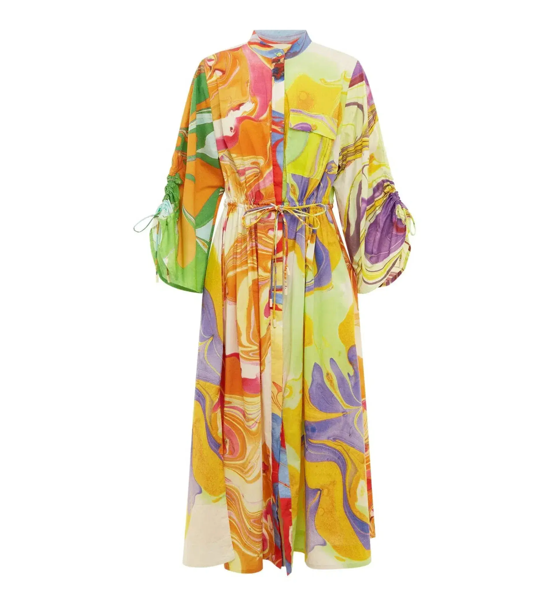 Alemais Luca Midi Shirt Dress Multi Size 16 - Image 5