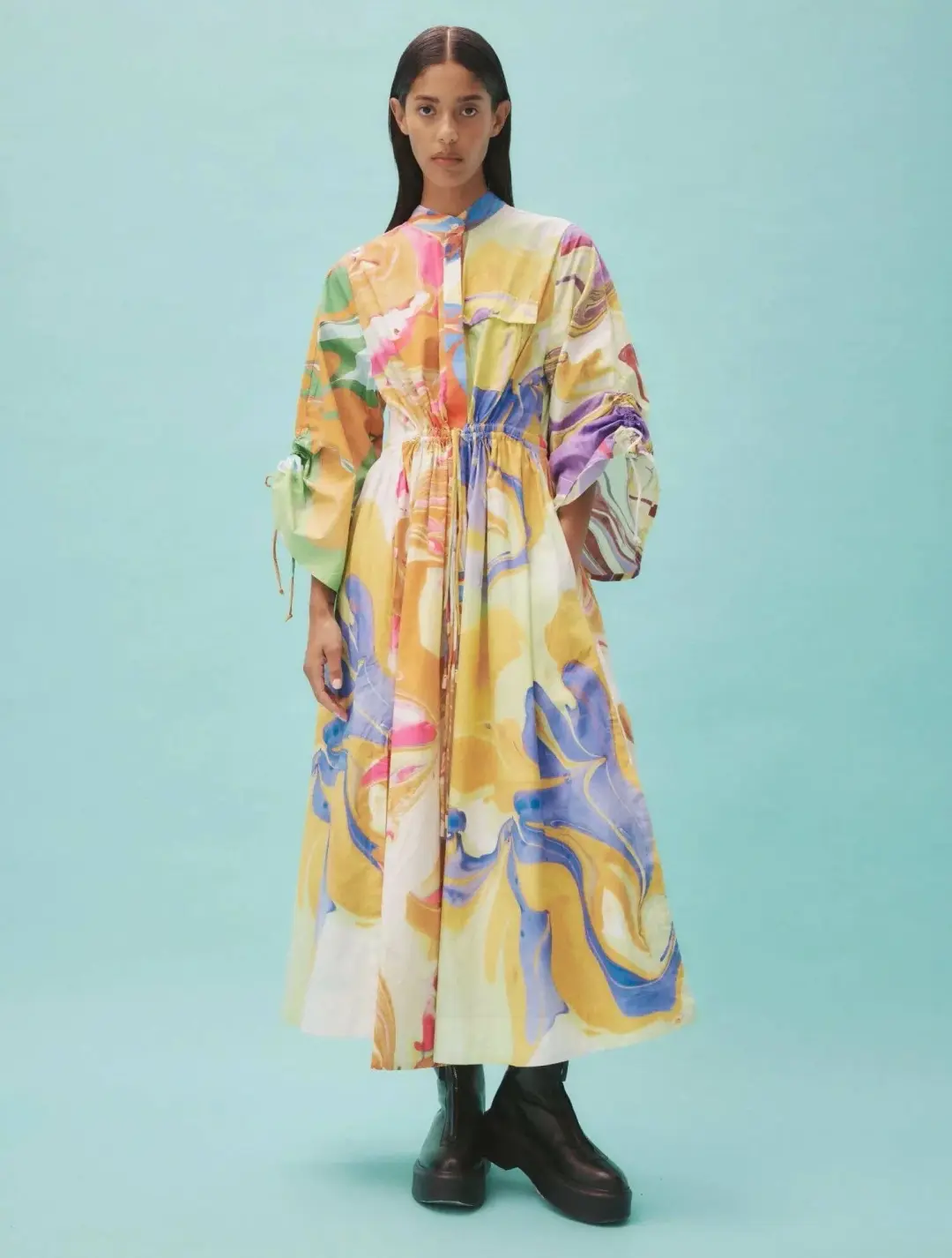 Alemais Luca Midi Shirt Dress Multi Size 16 for rent on The Volte - main image