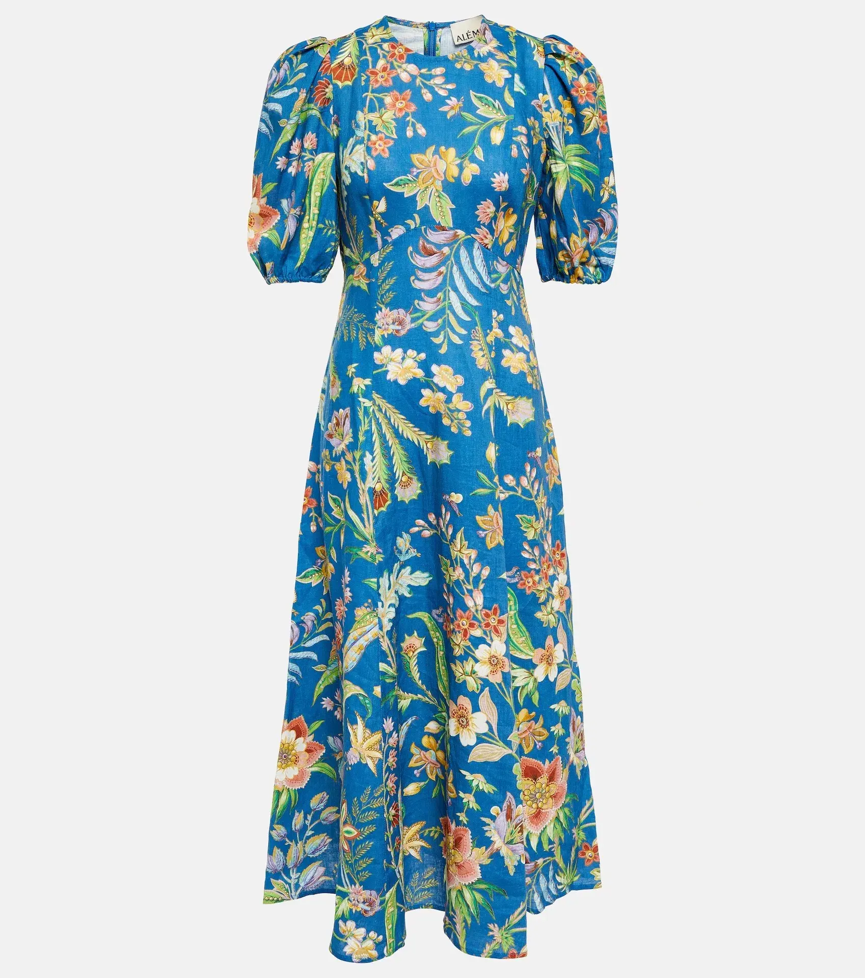 Alemais June Midi Dress Blue Floral Size 16 - Image 3