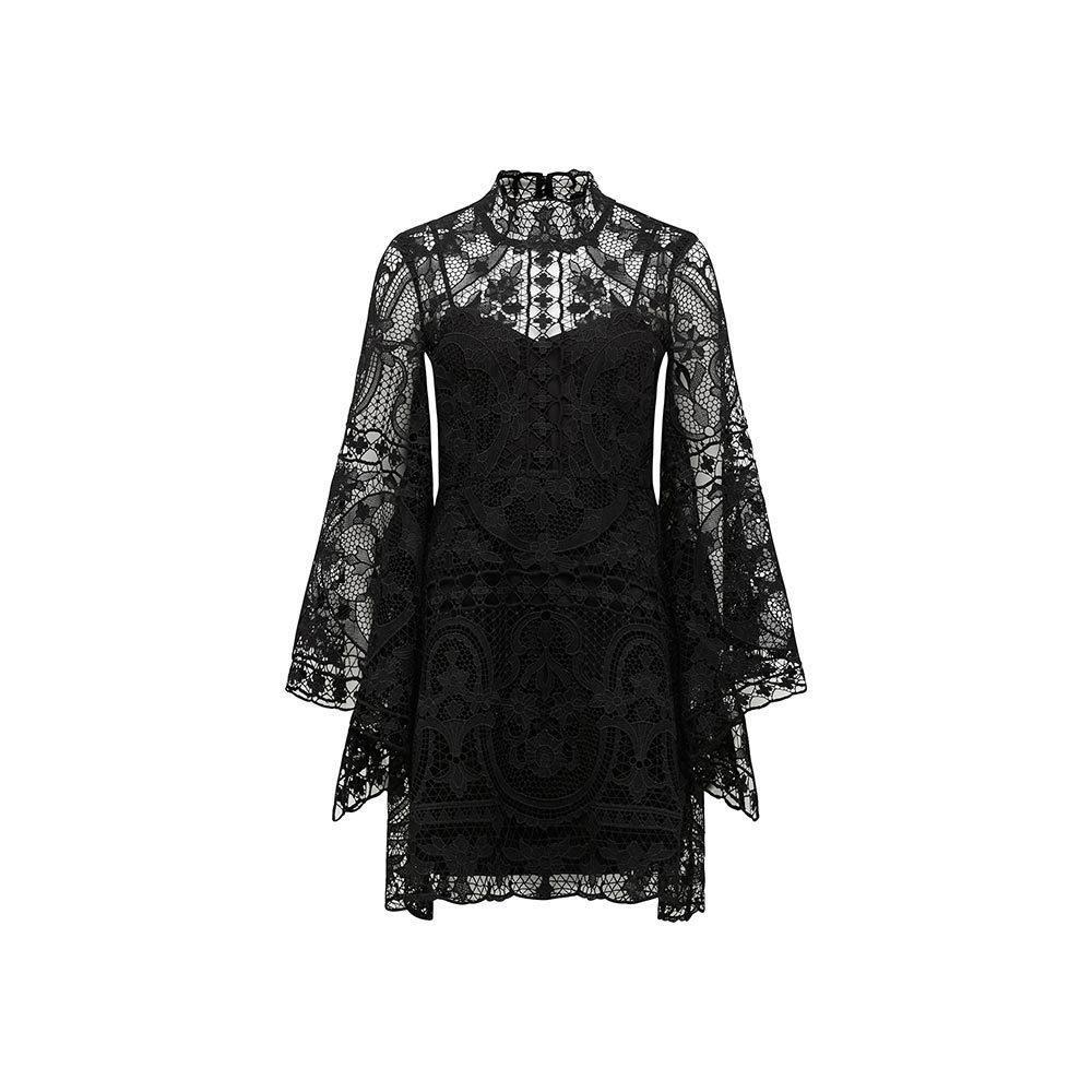 Thurley Parisian Black Lace Dress Size 6 - Image 2