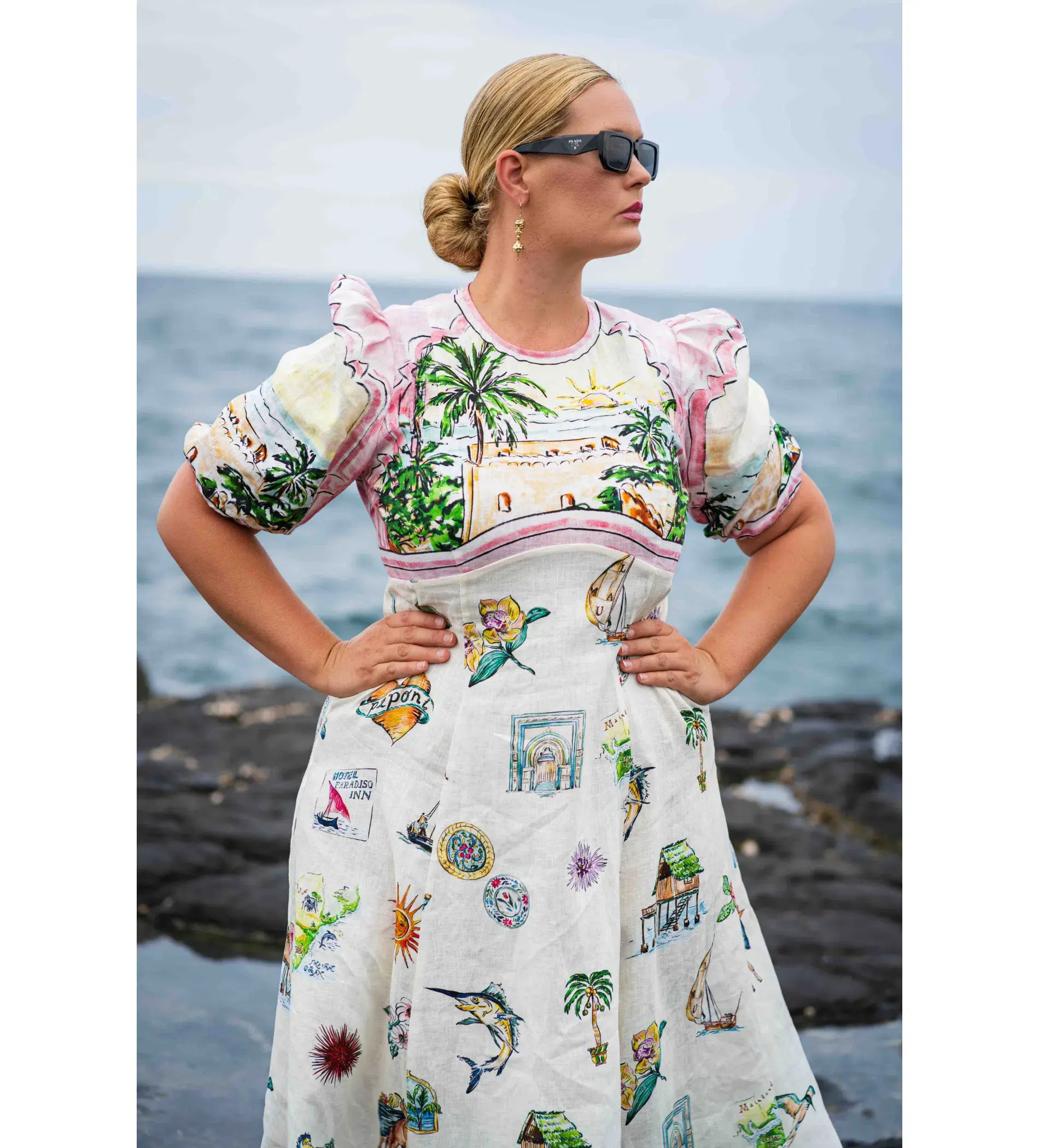 Alemais Sunset Midi Dress Print Size 14  - Image 2