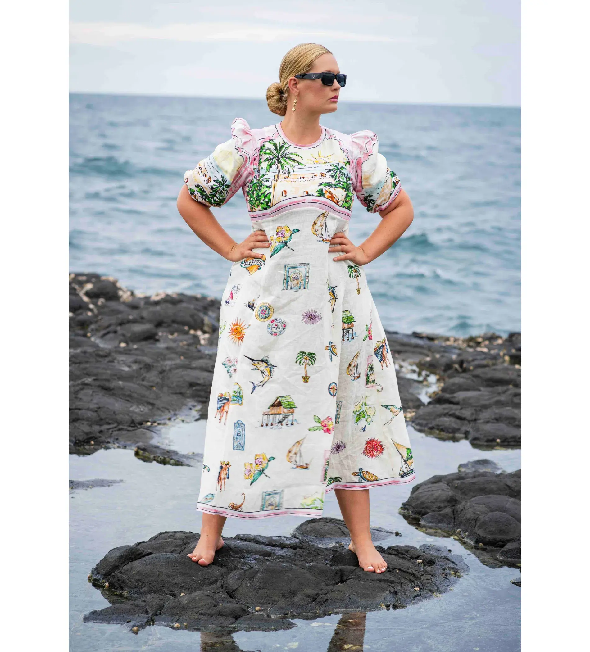 Alemais Sunset Midi Dress Print Size 14  - Image 3