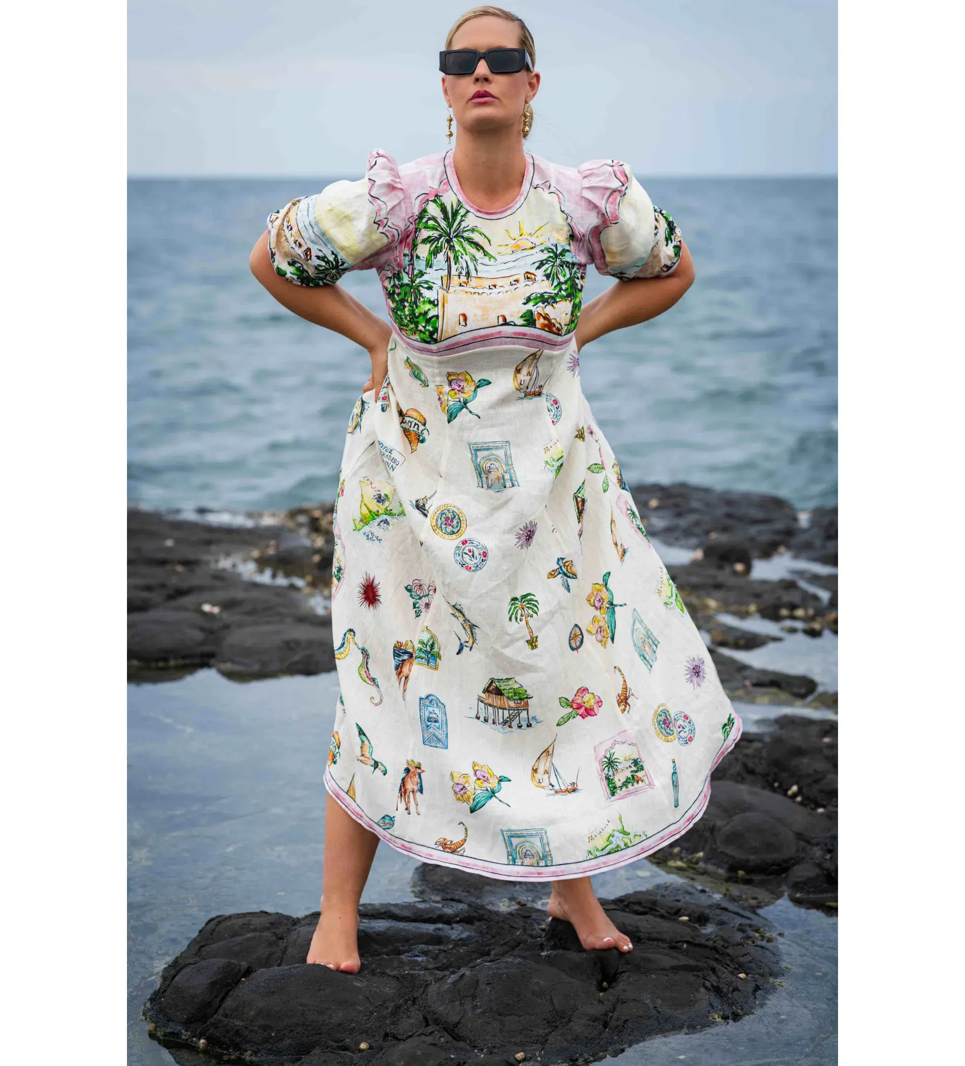 Alemais Sunset Midi Dress Print Size 16 - Image 4