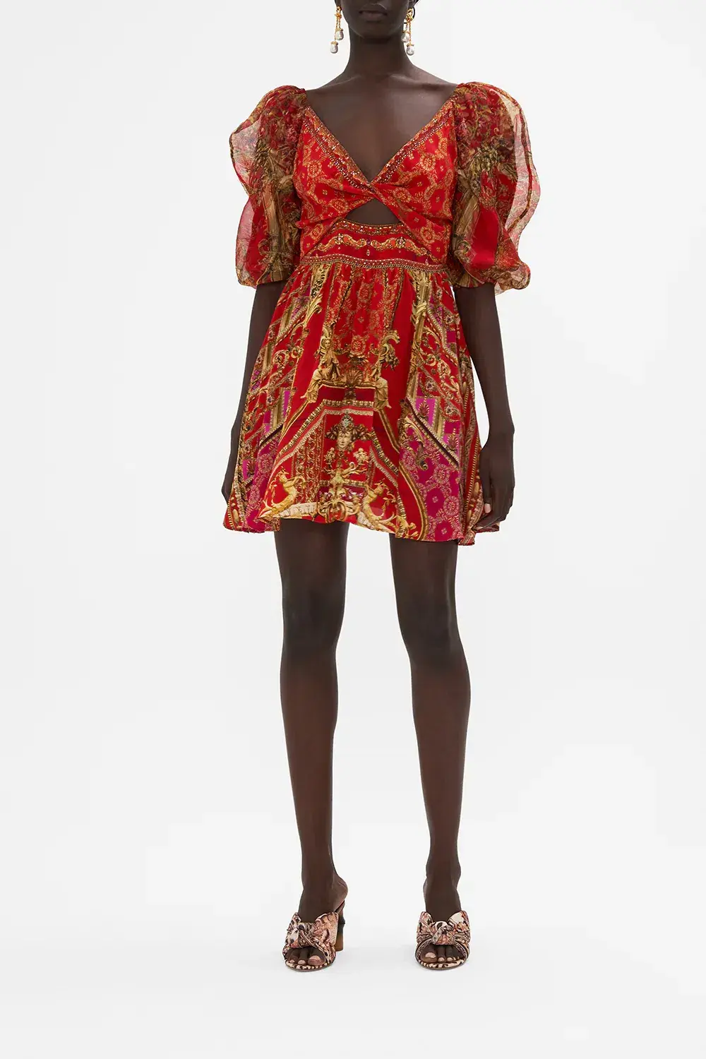 Camilla Red Mini Dress Size Large / AU 14 - Image 1