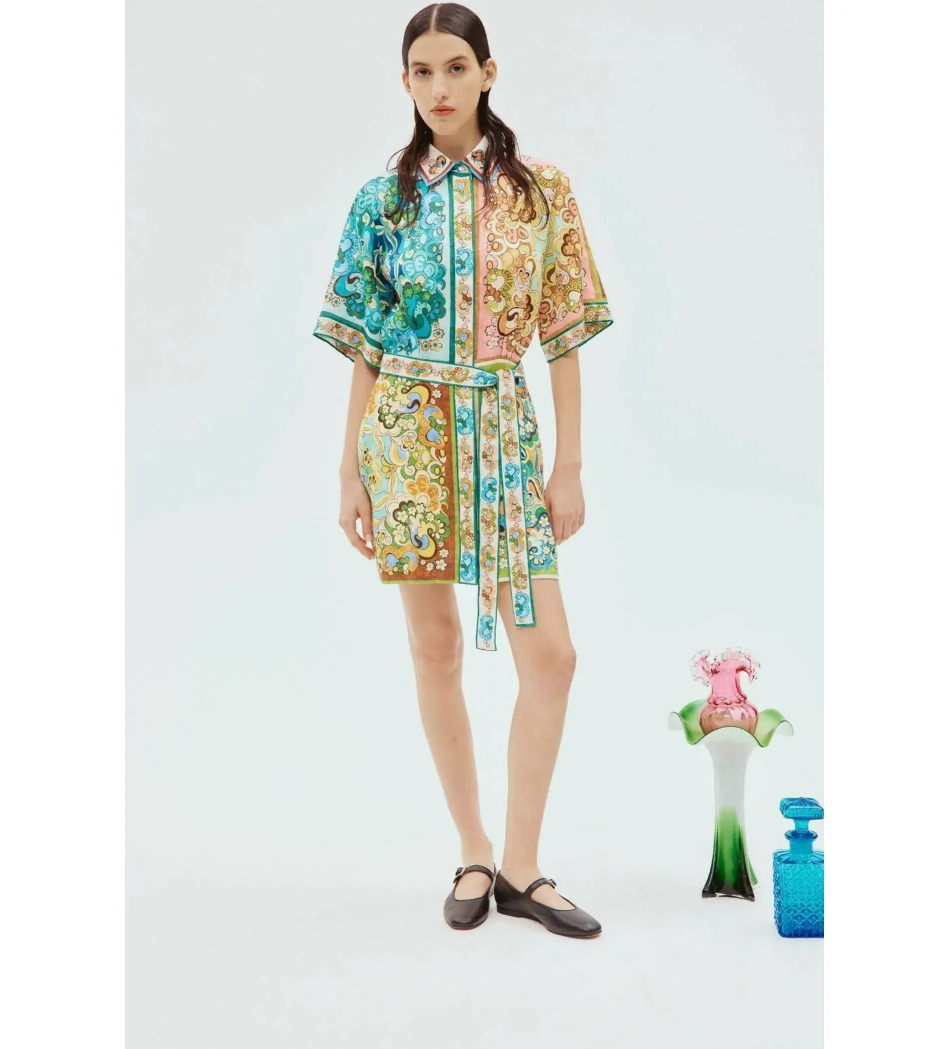 Alemais Dreamer Mini Dress Multi Print Size 16 - Image 1