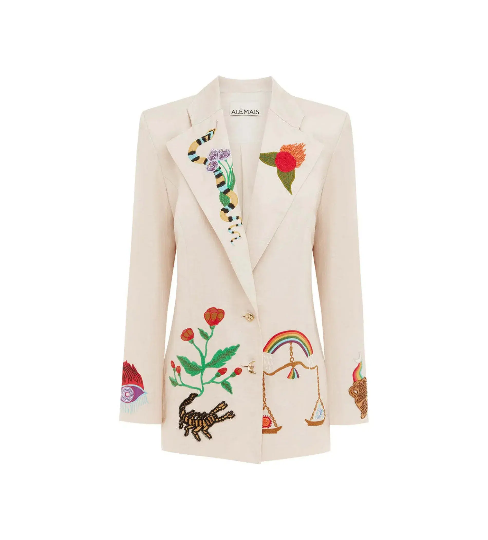 Alemais Zelda Embroidered Blazer Print Size 16  - Image 8