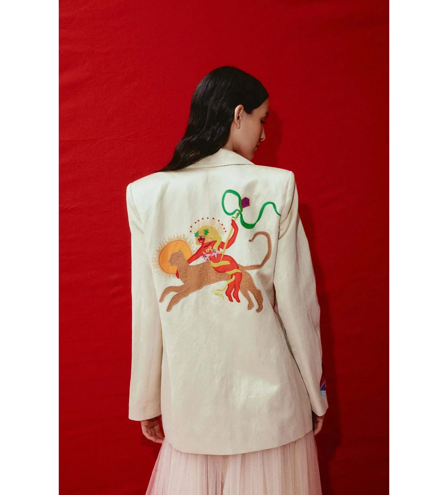 Alemais Zelda Embroidered Blazer Print Size 16  - Image 4