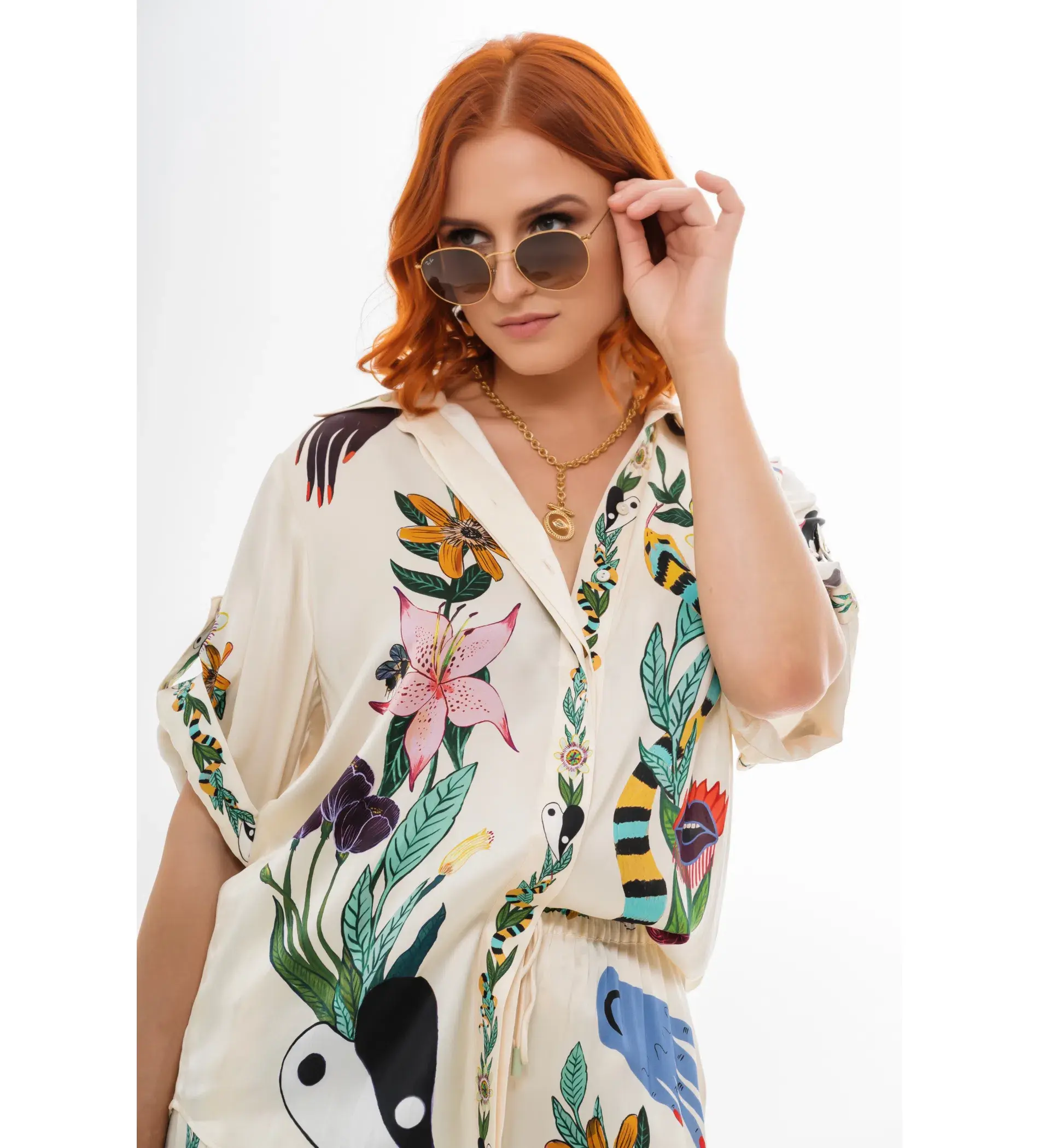 Alemais Meagan Silk Shirt and Pant Set Print Size 16  - Image 2