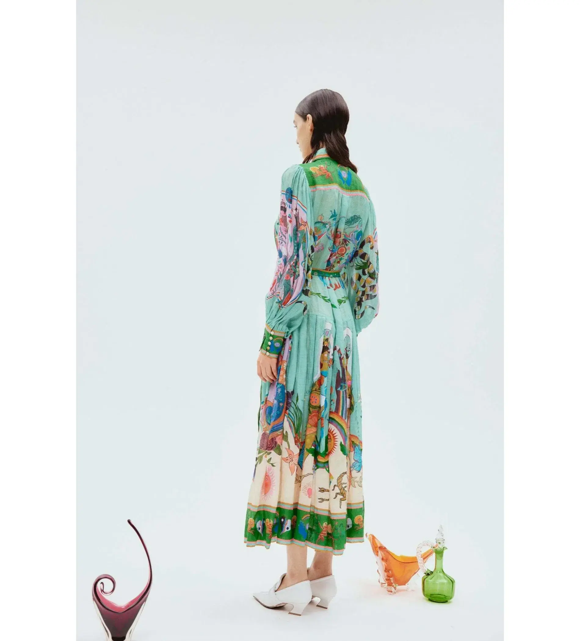 Alemais Evergreen Shirtdress Print Size 16 - Image 2