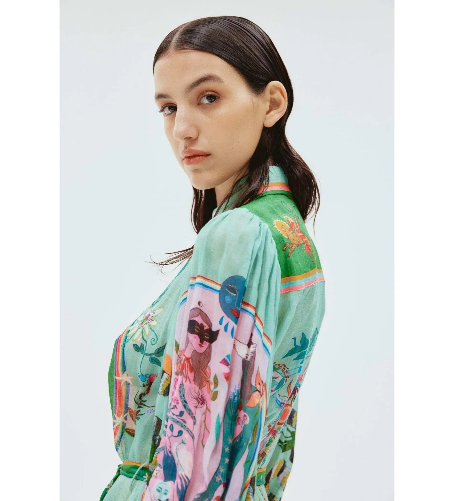 Alemais Evergreen Shirtdress Print Size 16 - Image 4