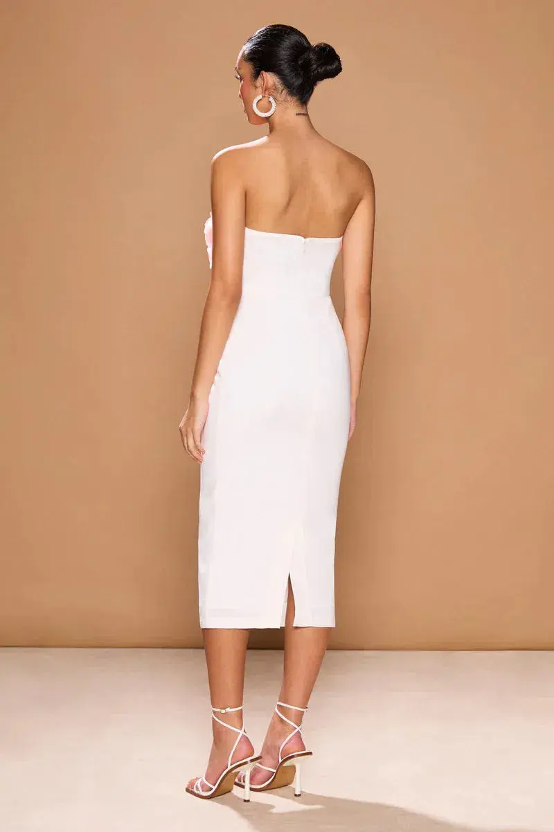 Sonya Moda Flower Petal Midi Dress Rosa/White Peluche Size 10 - Image 3