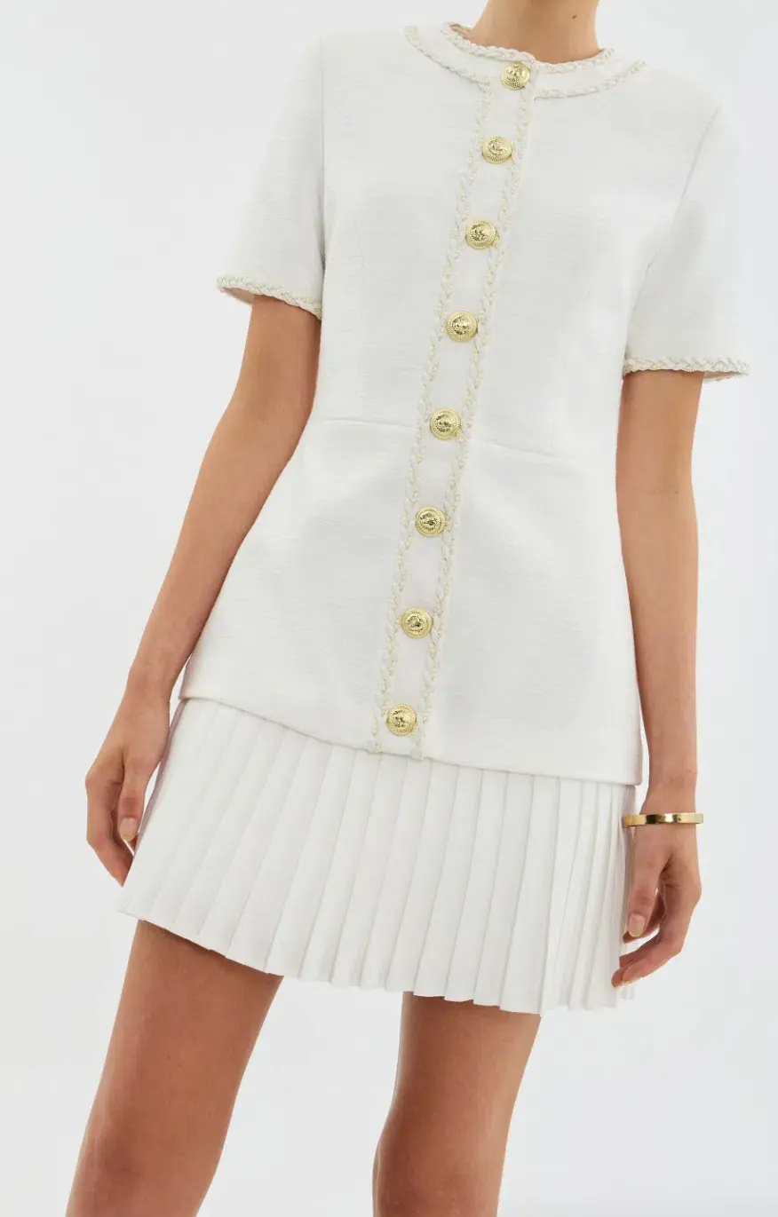 Rebecca Vallance Clarisse Button Mini Dress AU 8 - Image 4