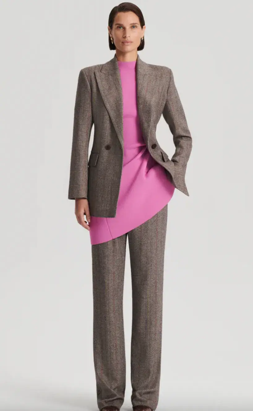 Scanlan Theodore Crepe Knit Peplum Dress AU 8 - Image 1