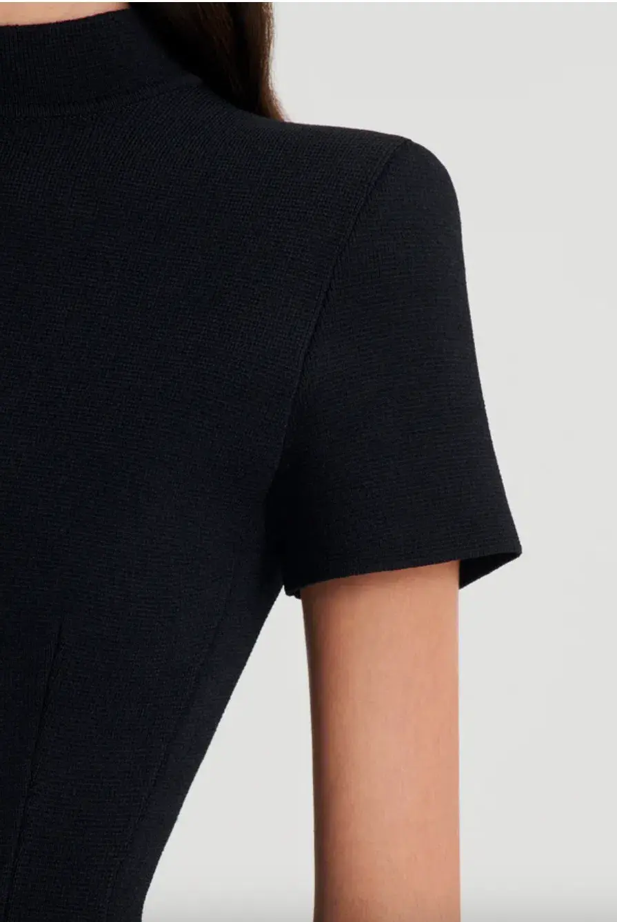 Scanlan Theodore Crepe Knit Peplum Dress AU 8 - Image 4