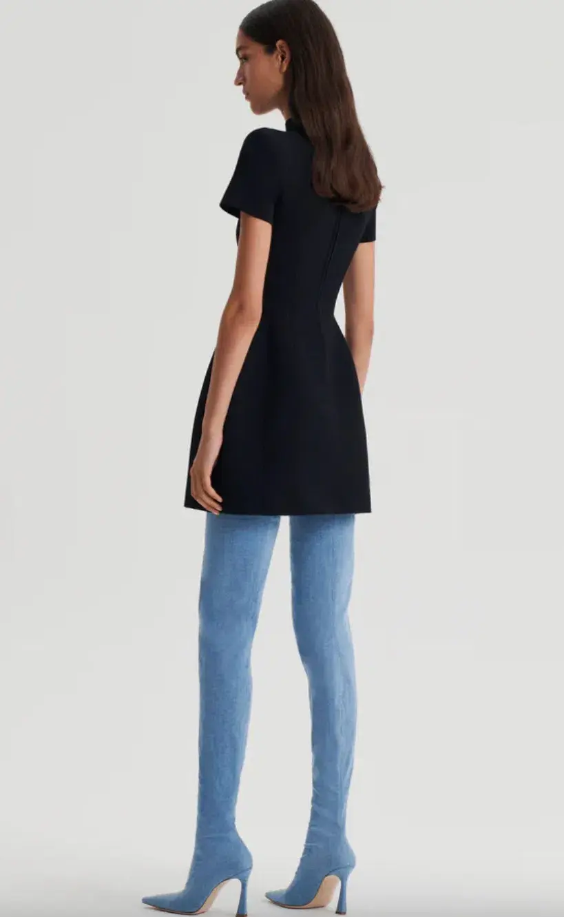 Scanlan Theodore Crepe Knit Peplum Dress AU 8 - Image 3