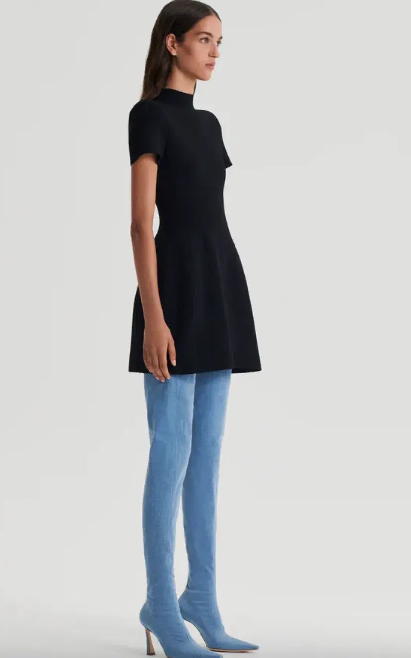 Scanlan Theodore Crepe Knit Peplum Dress AU 8 - Image 2