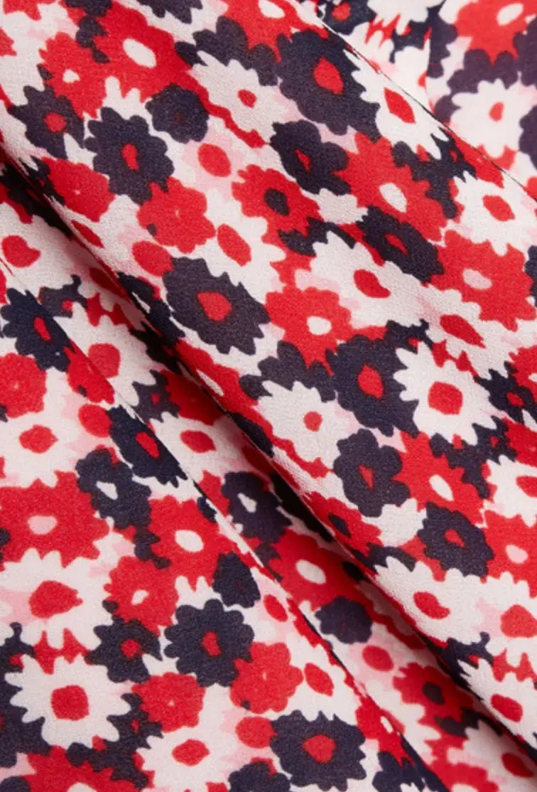 Michael Kors Red Floral Print Midi Shirt Dress AU 4  - Image 3