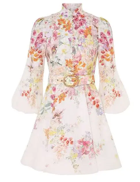 Zimmermann Natura Buttoned Floral Mini Dress Size 2 / AU 12 - Image 4