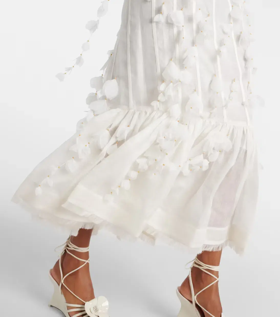 Zimmermann Botanica Petal Gown Dress In White Size 0/AU 6 - Image 6