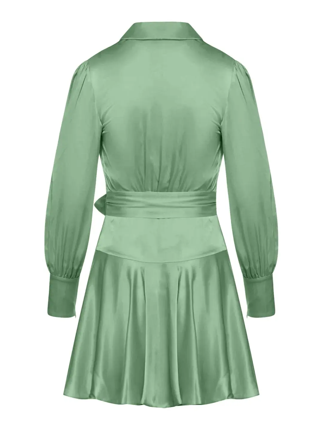 Zimmermann Silk Wrap Mini Dress Matcha Size 0/AU 8 for rent on The Volte - main image