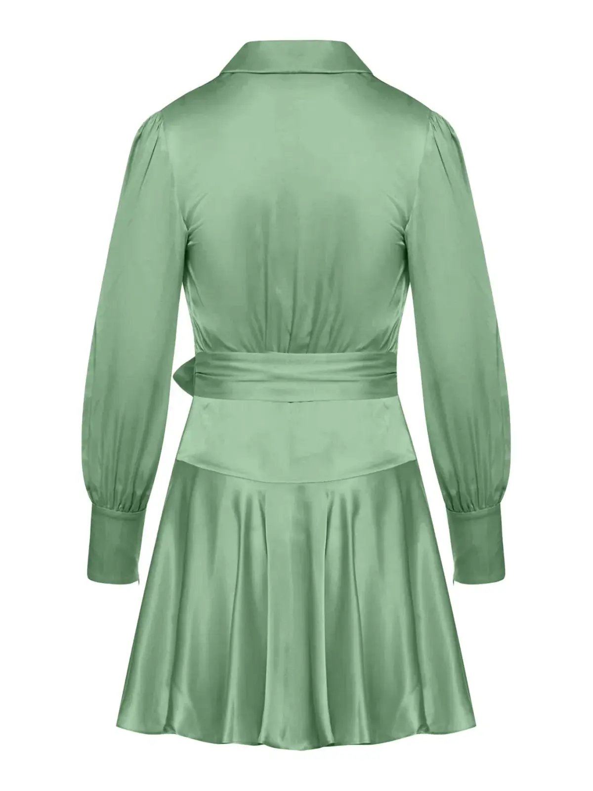 Zimmermann Silk Wrap Mini Dress Matcha Size 0/AU 8 - Image 3