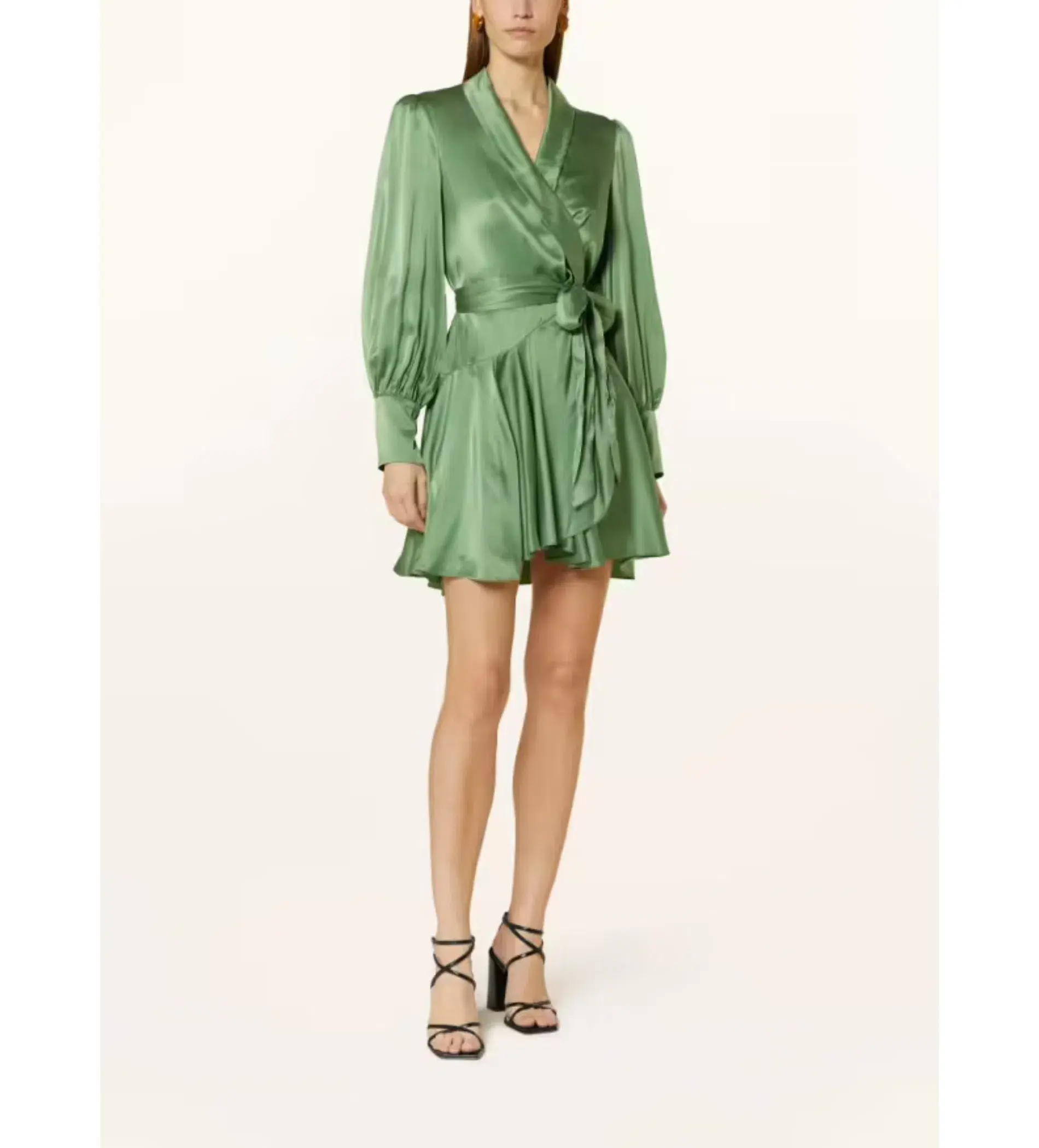 Zimmermann Silk Wrap Mini Dress Matcha Size 0/AU 8 - Image 1
