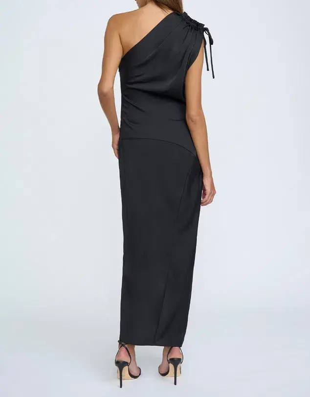 By Johnny One Shoulder Jasmine Dress Black Size 6 for rent on The Volte - main image