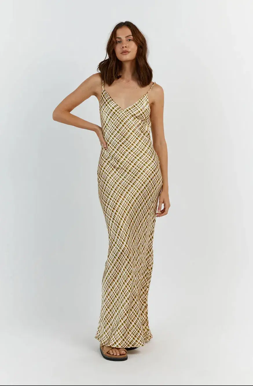 Dissh Dilan Satin Slip Dress Print Size 6 - Image 1