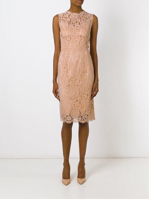 Dolce & Gabbana Floral Lace Sleeveless Dress Pink Size 6 - Image 1