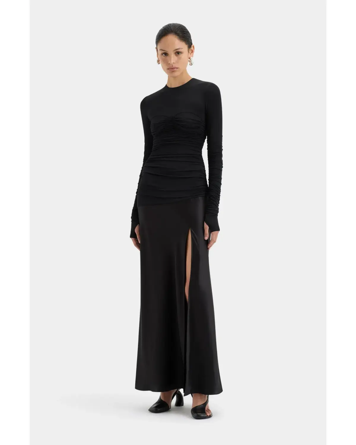 Sir Alessia Draped Gown Black Size 1 / AU 8 - Image 1