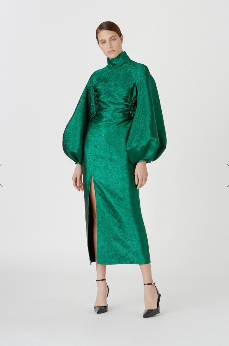 Camilla & Marc ‘Gesa’ Emerald Green Metallic Dress - size10