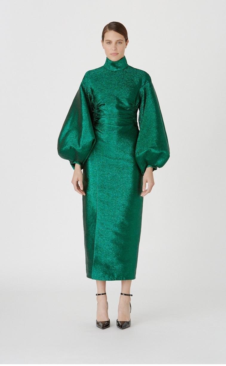 Camilla & Marc ‘Gesa’ Metallic Dress Emerald Green Size 10 - Image 1