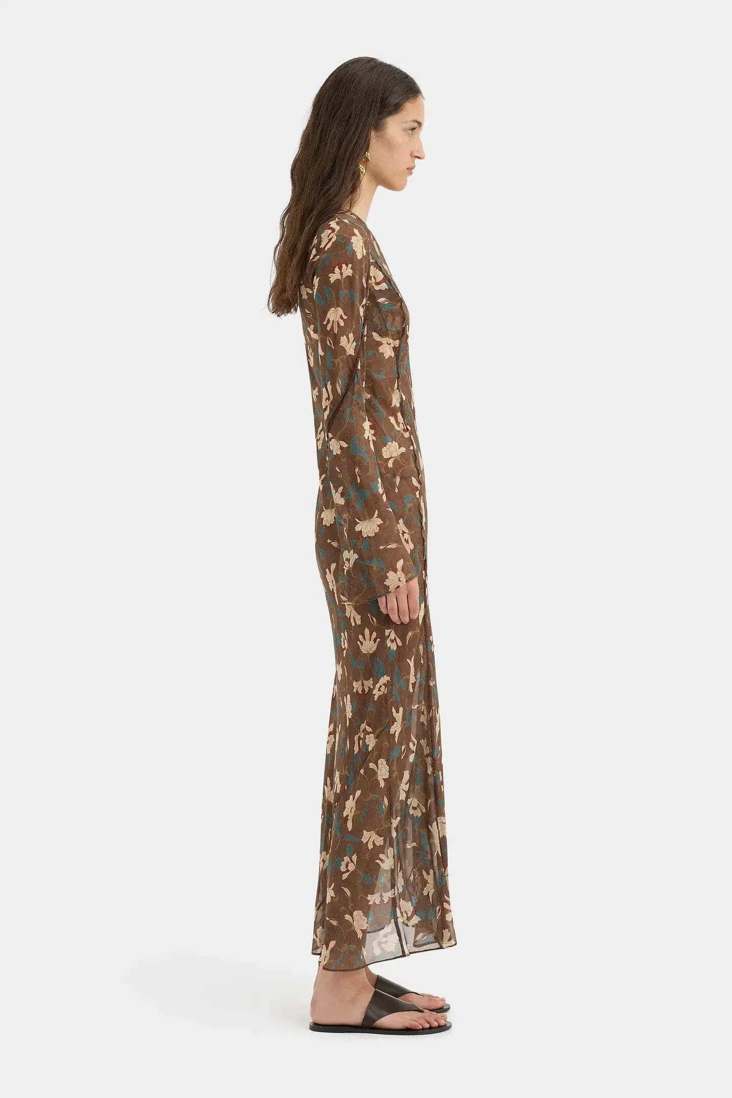 Sir Avellino Cascade Dress in Chocolate Fiore AU12 - Image 3