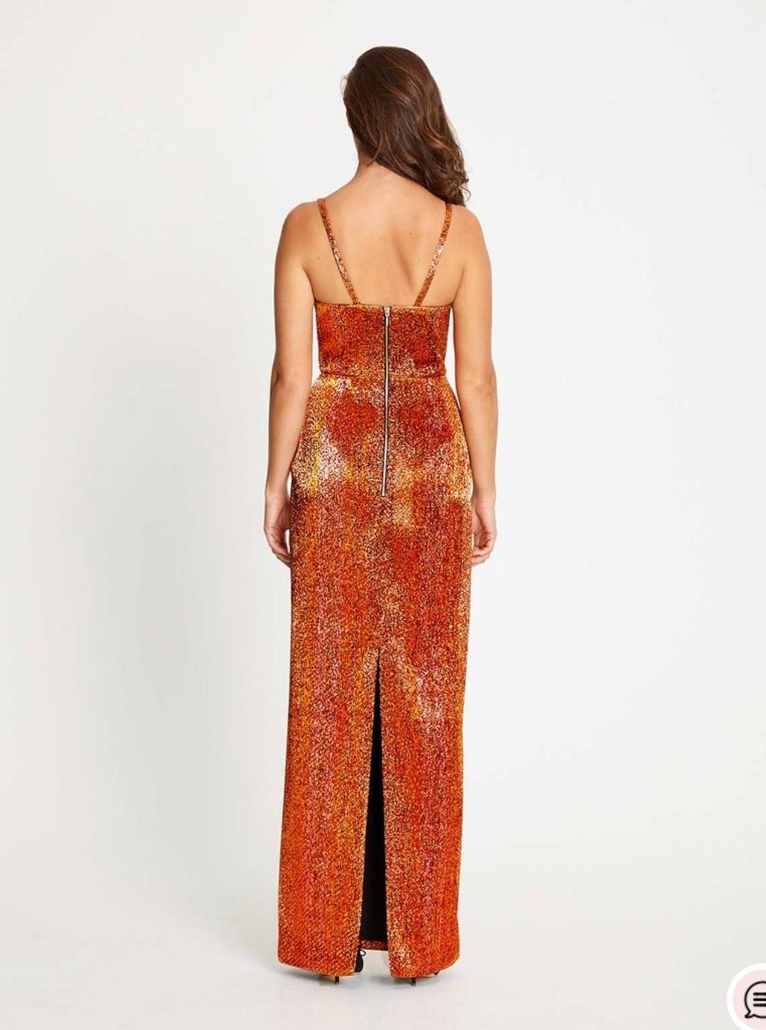 Alice McCall Electric Nights Dress/Gown - Copper size 8 for rent on The Volte - main image