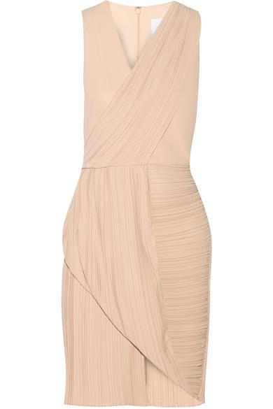 Dion Lee Wrap Effect Plisse Crepe Dress Nude Size 6 for rent on The Volte - main image