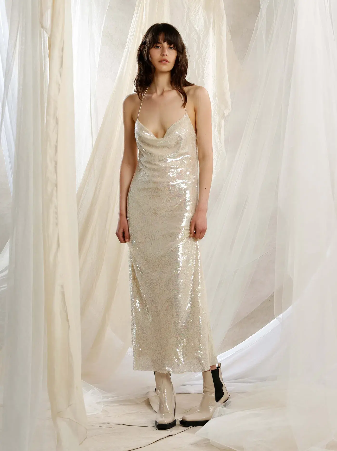 IXIAH  Shimmer Maxi Dress Sequin Size 6  - Image 1