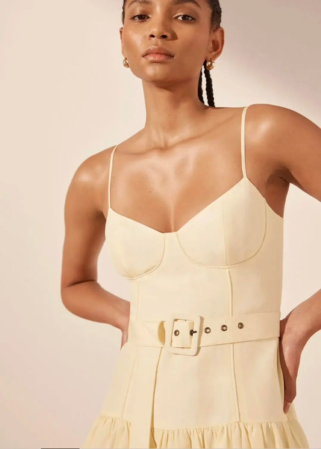 Shona Joy Limon Panelled Bustier Maxi Dress Yellow Size 10 for rent on The Volte - main image