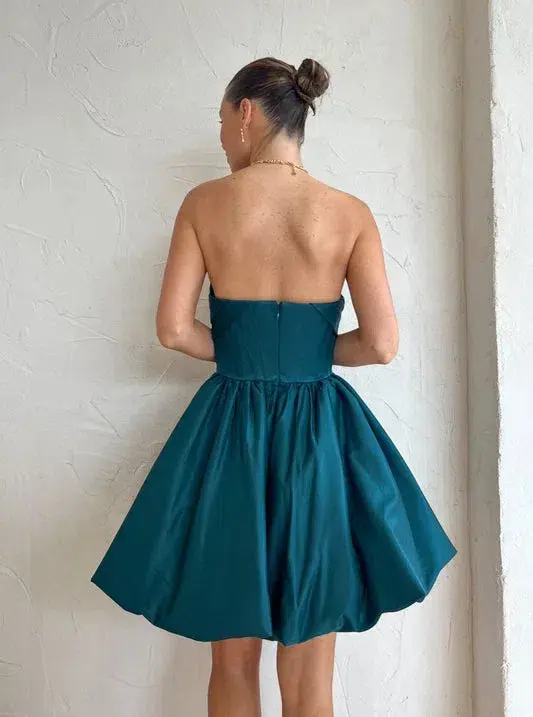 Leo Lin Katy Bustier Mini Dress Teal Size 8 - Image 2