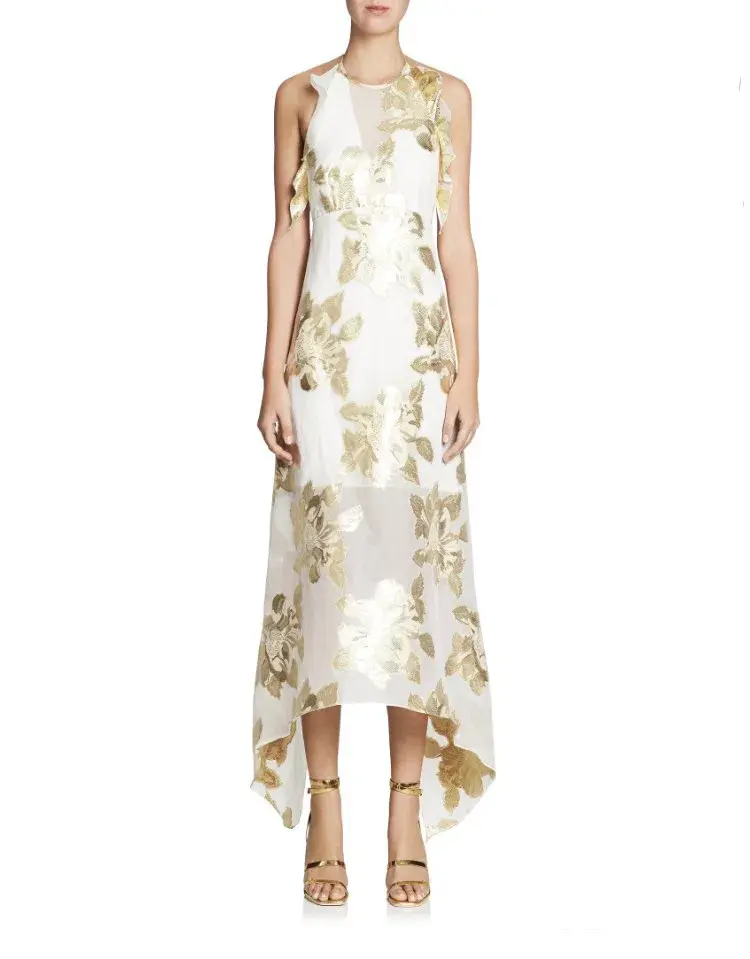 Manning Cartell Alchemy Dress Gold Floral Print Size 6 - Image 1