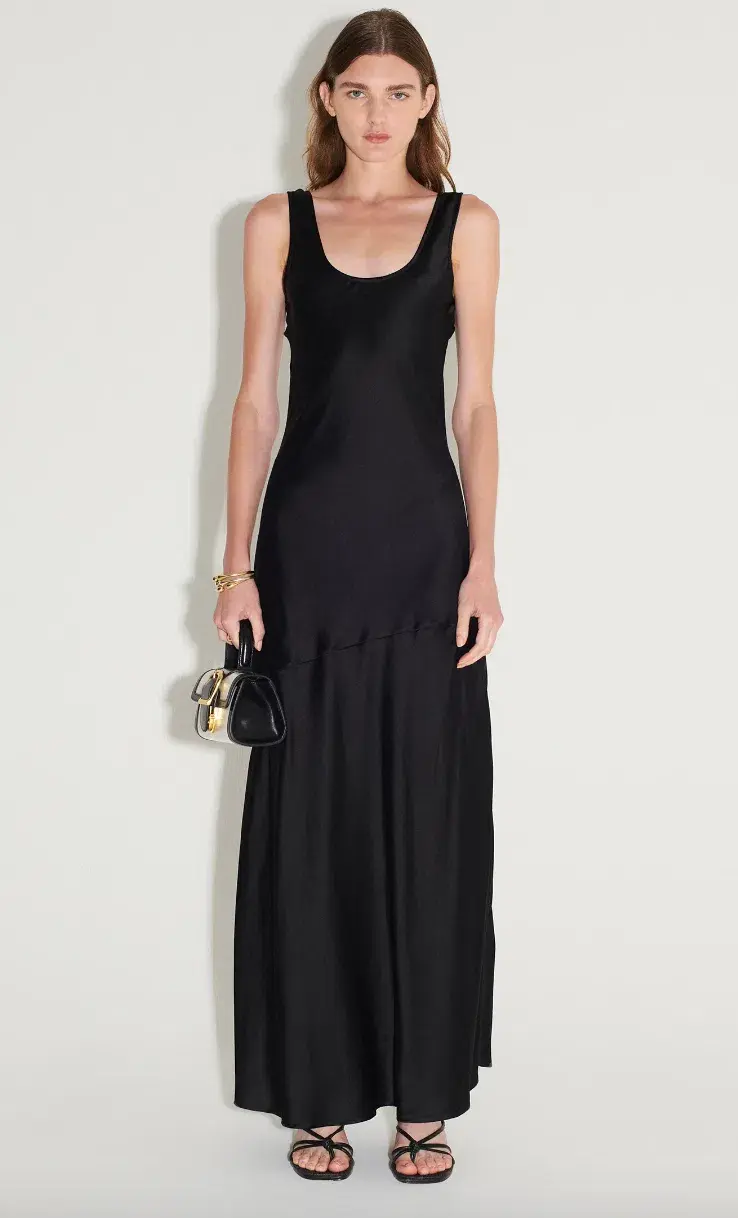 Hansen and Gretel Patricia Bias Cut Dress Black Size 12 - Image 2