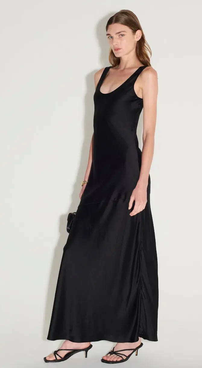 Hansen and Gretel Patricia Bias Cut Dress Black Size 12 - Image 4