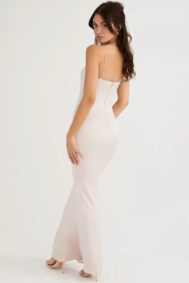  House of CB Olivette Crystal Satin Corset Maxi Dress Pink size 6 - Image 2