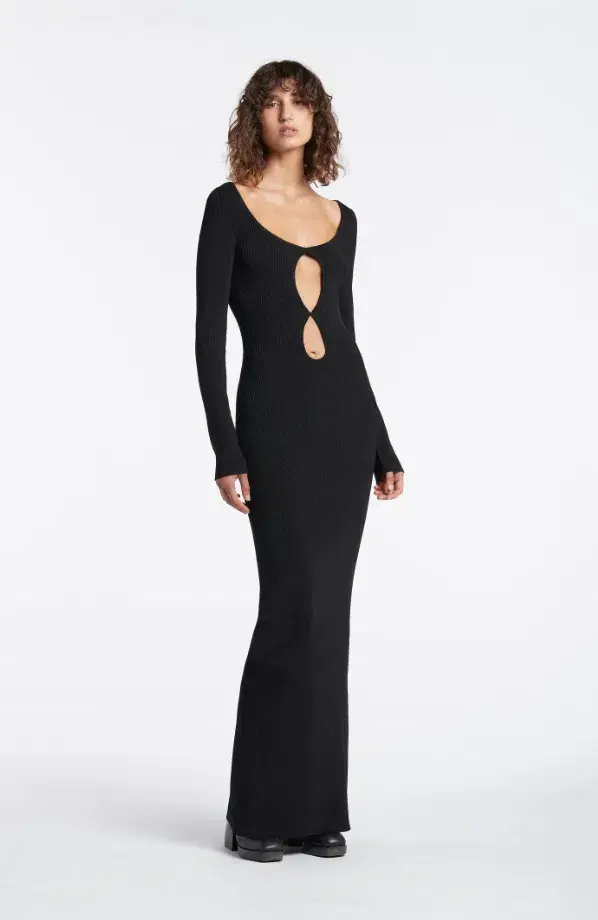 Sir The Label Petit Palace Midi Dress in Black - Image 2