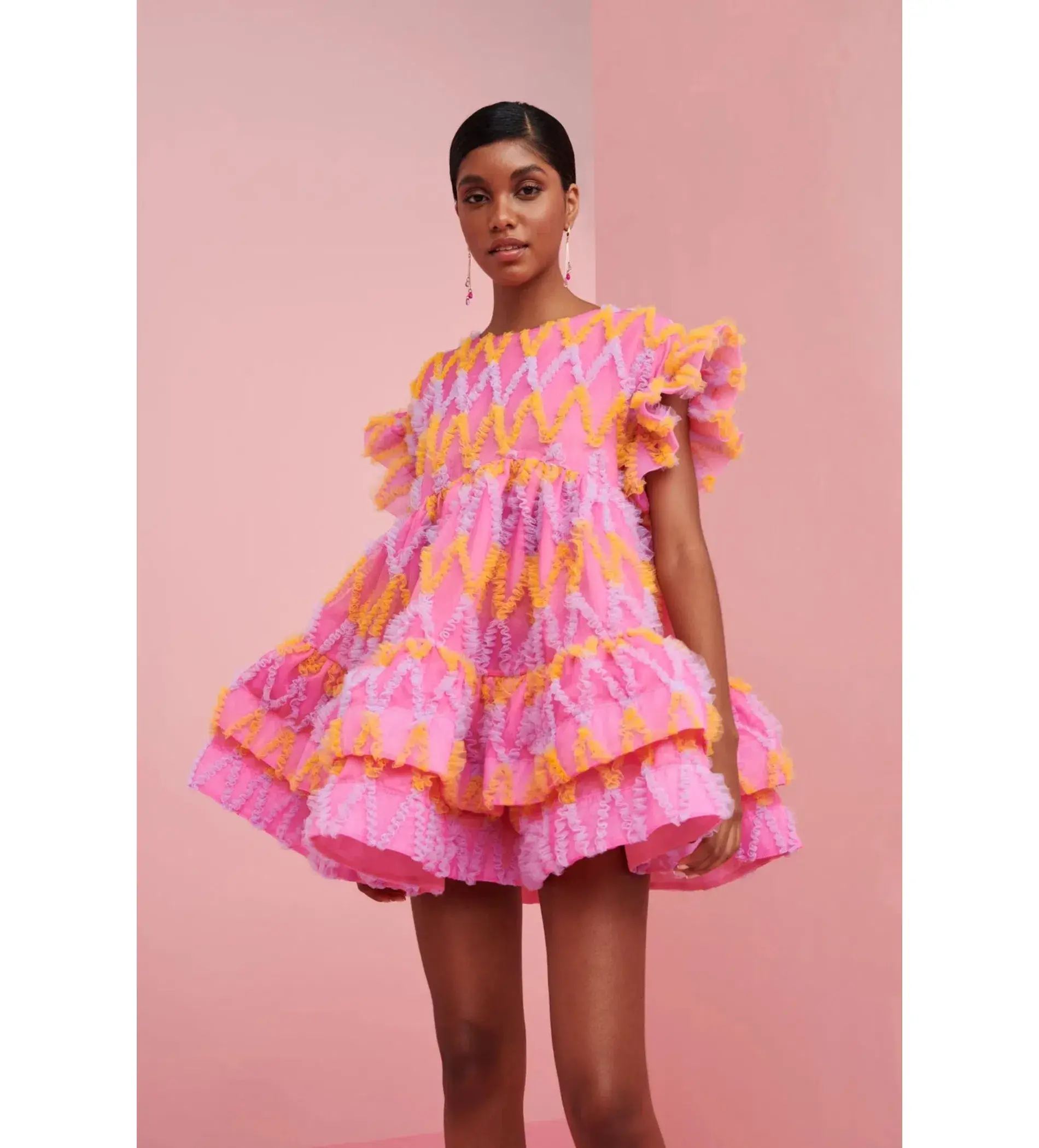 CeliaB Coral Mini Dress Pink Size L/AU 14 - Image 2