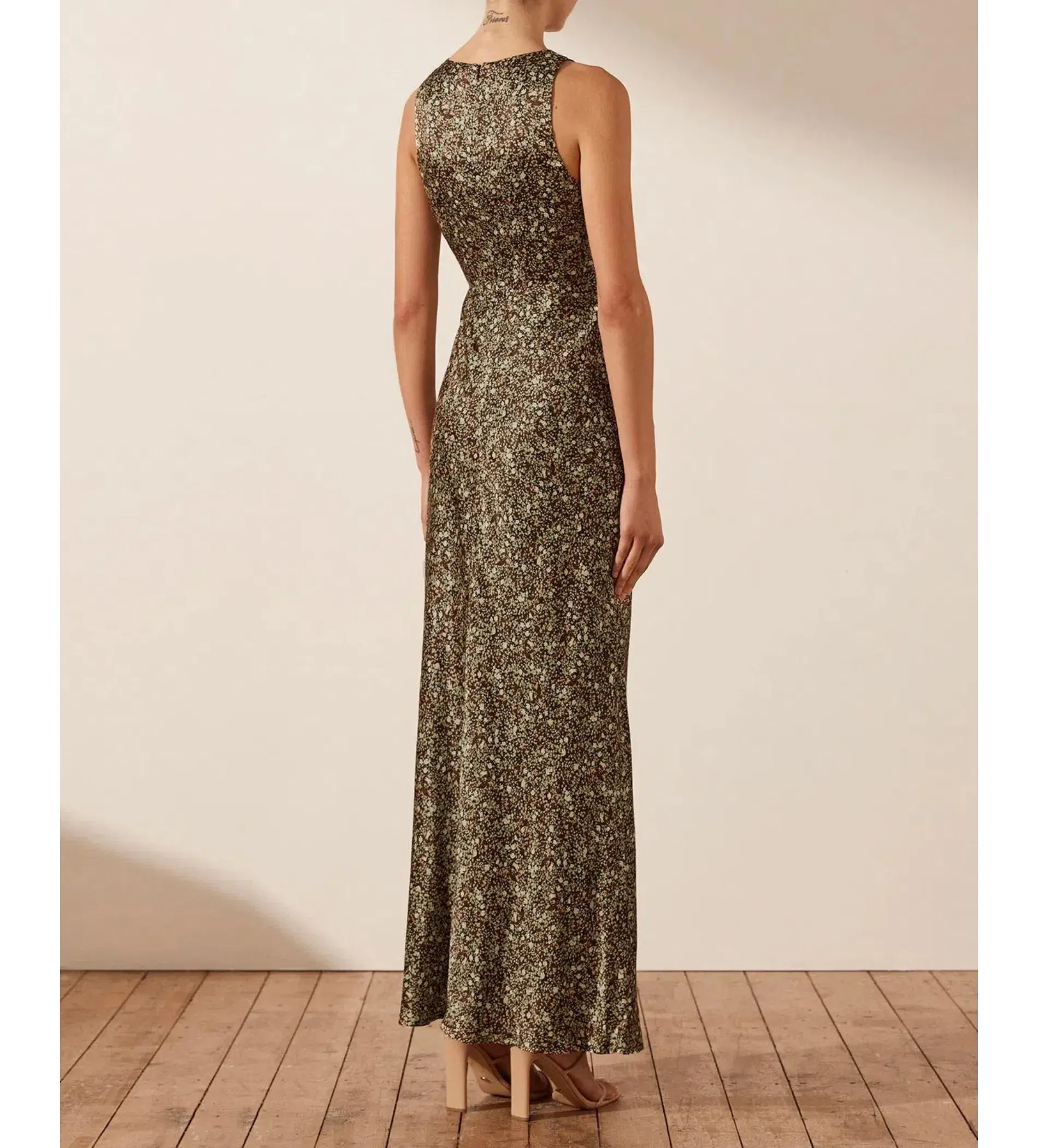 Shona Joy Avriel Cut Out Front Maxi Dress Multi Floral Size AU 8 - Image 3