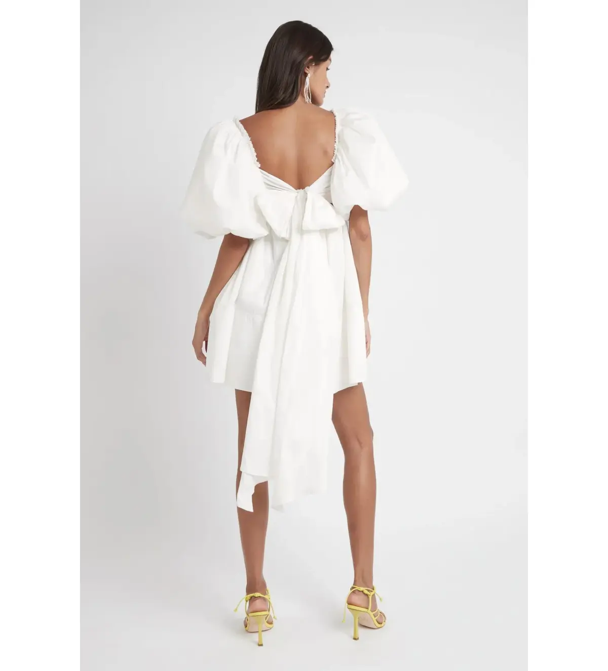 Aje Casabianca Puff Sleeve Mini Dress Ivory Size AU 6 - Image 4