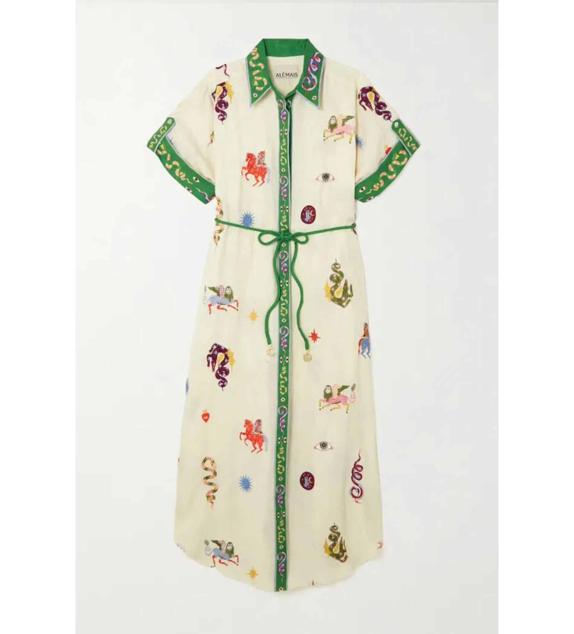 Alemais Seeker Embroidered Midi Shirt Dress Multi Print Size AU 10 - Image 7