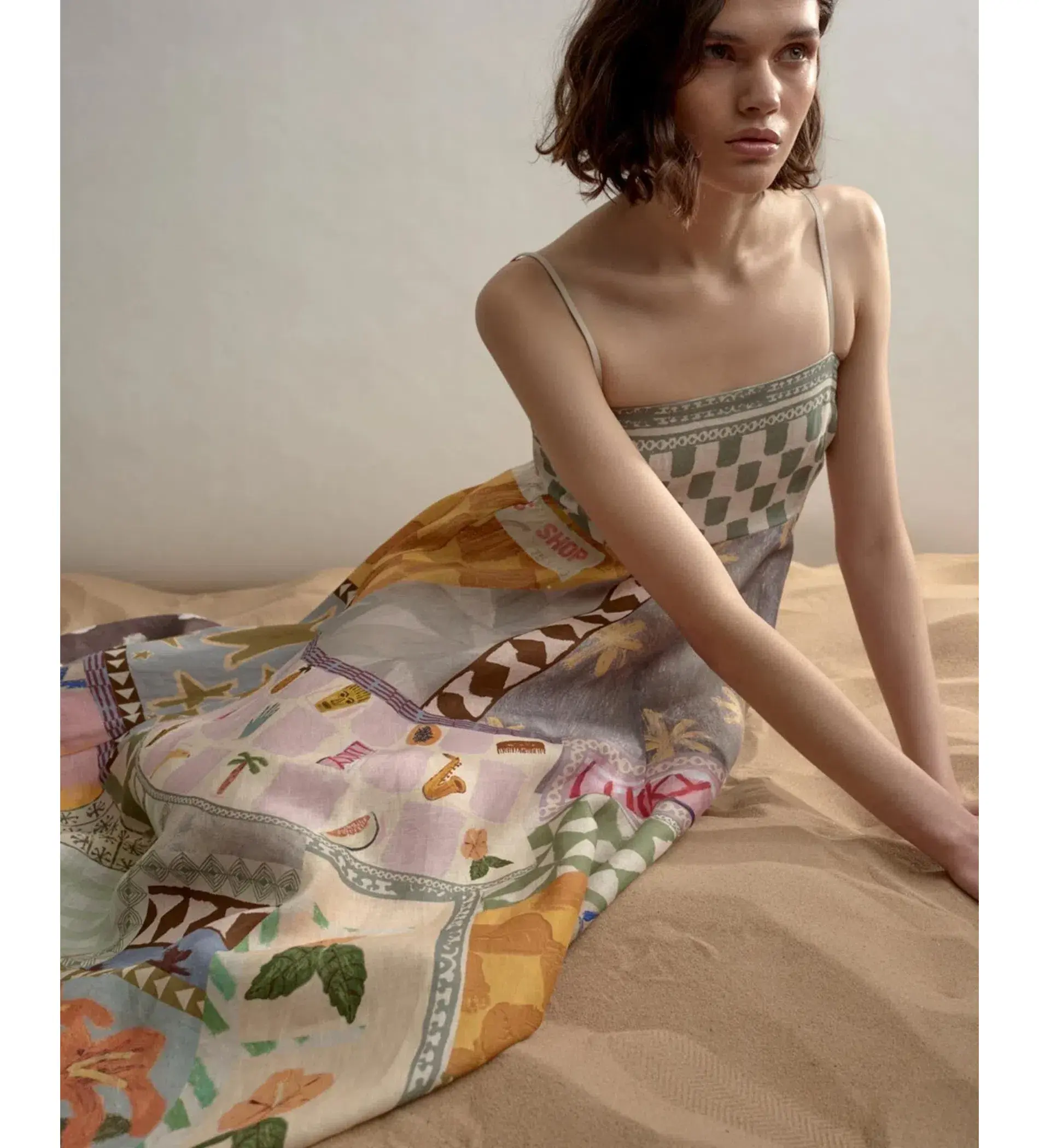 Alemais Emma Gale Maxi Sundress Multi Print Size AU 12 - Image 4