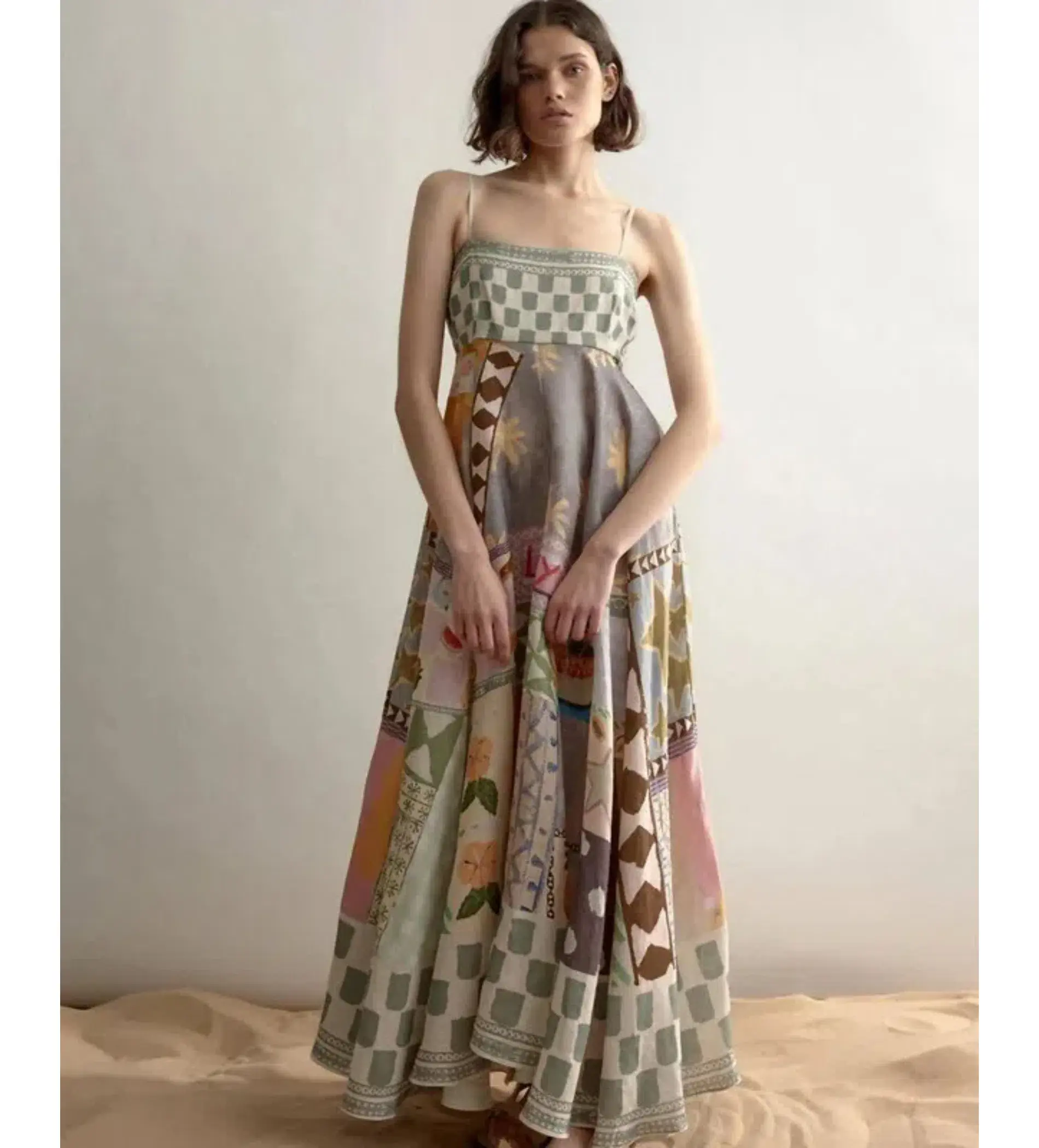 Alemais Emma Gale Maxi Sundress Multi Print Size AU 12 - Image 1